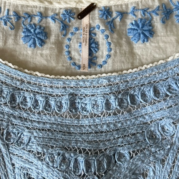 OPEN TO OFFERS Rare Free People White and Blue Midi Dress Size Small - Picture 4 of 11